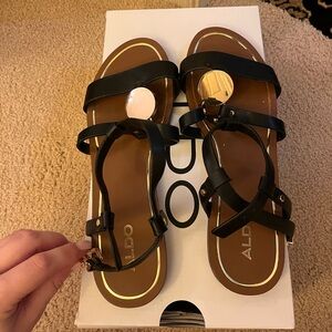 Aldo black strap sandals